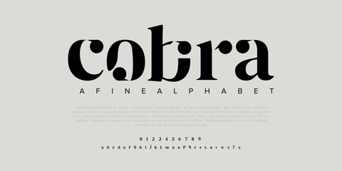 COBRA Abstract modern alphabet fonts. Typography sport, technology, fashion, digital, future creative logo font. vector illustration - obrazy, fototapety, plakaty