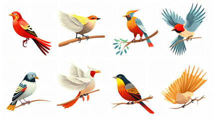 Obraz na płótnie Canvas Set of birds vector