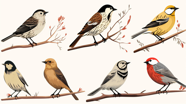 Set of birds vector