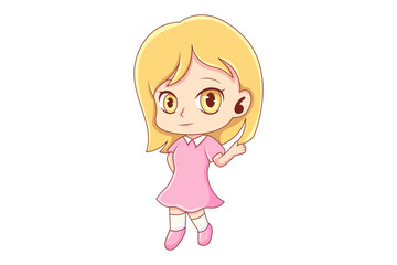 Cute Girl Character Design Illustration