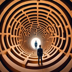 man with labyrinth referring to his mind setting