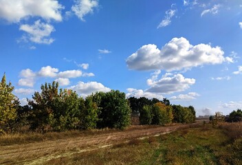 Nature landscapes of Europe. Rural area - fields, roads, meadows, forests, beautiful pictures of nature