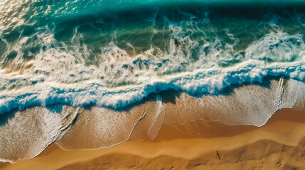 Obraz premium Ocean waves on the beach. AI Generated
