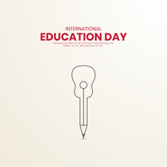 International Education Day. Creative Education day design for banner, poster, social media post 3D Illustration