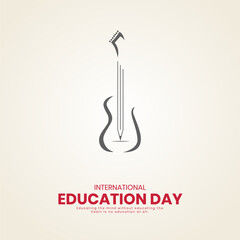 International Education Day. Creative Education day design for banner, poster, social media post 3D Illustration