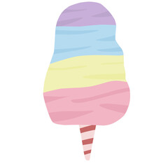 rainbow cotton candy isolated 