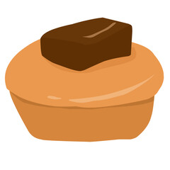 Cubit cake with dark chocolate topping 