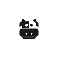 Cow Head Flat Design for Milk Business Logo or Cow Farming