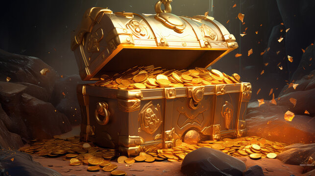 gold chest for treasure