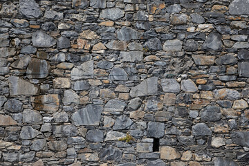 Stone old wall vintage texture grey background siding different sized gray stones horizontal