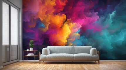 A 4K abstract artwork boasting vibrant and textured modern wallpaper, ideally suited for use as a background or as wallpaper for phones and tablets - obrazy, fototapety, plakaty