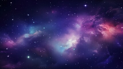 Fototapeta na wymiar A celestial portrayal of the cosmic galaxy, featuring space dust, nebulae, and brilliantly shining stars. This colorful galaxy backdrop creates a stunning space-themed setting. The vector illustration
