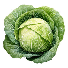 Fototapeta premium vegetable element. watercolor cabbage illustration. healthy concept.