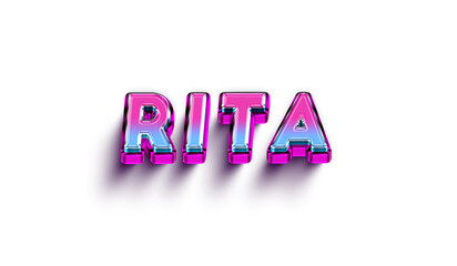 Rita Colorful 3d Abstract Text name
