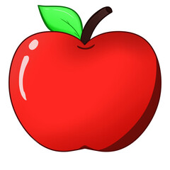 red apple isolated on white