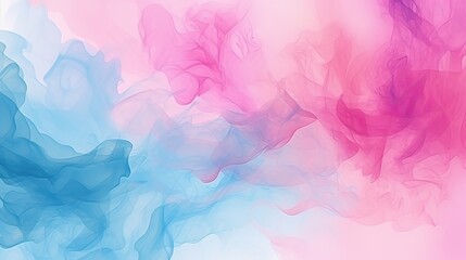 Fototapeta na wymiar Abstract gradient watercolor background. A haze of pink color turning into blue. Flowing paint streaks