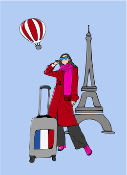 travel, Europe, Paris, Christmas travel, Travel suitcase, Christmas travel