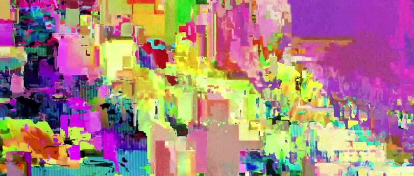 grain and noise texture  Abstract glitched datamoshing glitchy datamosh  colorful art multi-color effect 