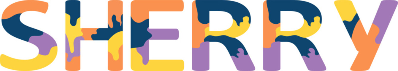 Sherry Colorful 3d Abstract Text name