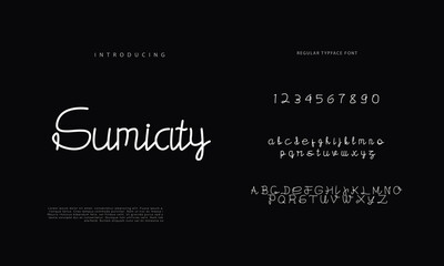 Handwritten Script font. Hand drawn brush style modern calligraphy cursive typeface. Hand Lettering and Custom Typography alphabet for Designs: Logo, Greeting Cards, Poster. Vector Brush type set.
