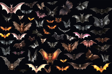 bat flying isolated on white - obrazy, fototapety, plakaty