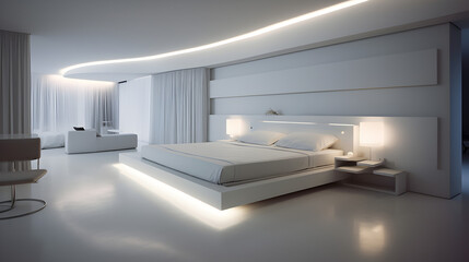 minimalist hotel room interior