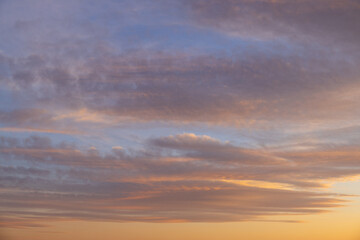Colorful cloud formation at sunset time.