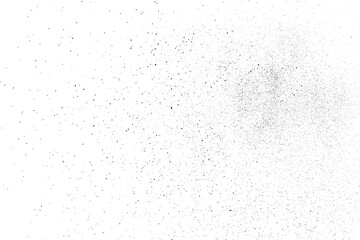 Distressed black texture. Dark grainy texture on white background. Dust overlay textured. Grain noise particles. Rusted white effect. Grunge design elements. Vector illustration.