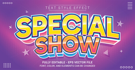 Fototapeta na wymiar Special Show Text Style Effect. Editable Graphic Text Template.