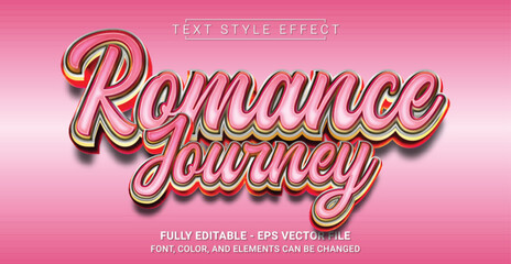 Romance Journey Text Style Effect. Editable Graphic Text Template.