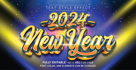 2024 New Year Text Style Effect. Editable Graphic Text Template.