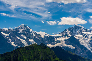 Fototapeta na wymiar Panoramic view of the Alps in Switzerland.