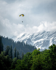 paraglider over the mountains