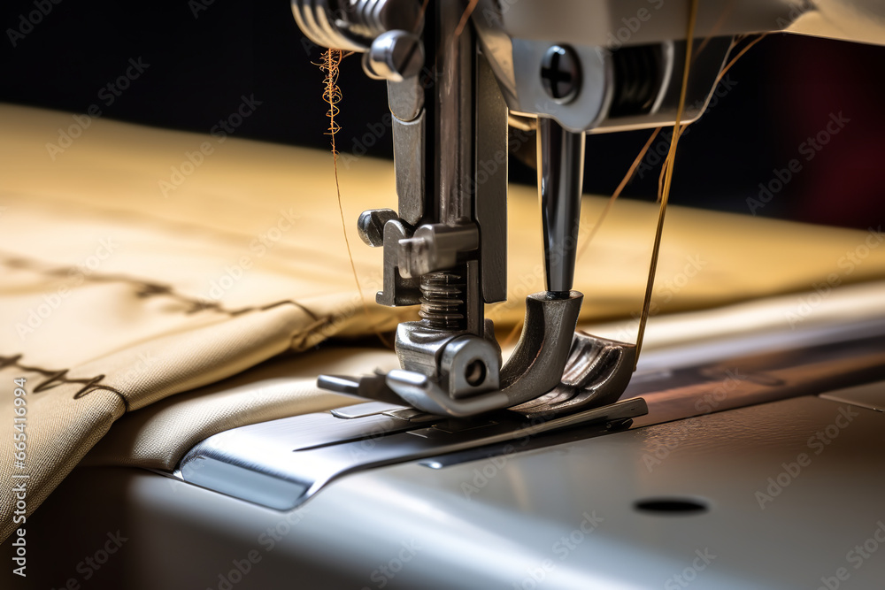 Wall mural shot of detail of sail stitching on a sewing machine