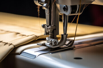 Shot of detail of sail stitching on a sewing machine - obrazy, fototapety, plakaty