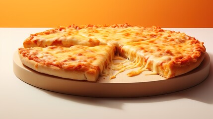 slice of cheese pizza on the wooden board