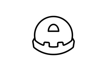 Construction Helmet Icon. Icon related to Construction. suitable for web site, app, user interfaces, printable etc. Line icon style. Simple vector design editable