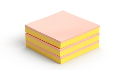 3d render illustration of stack of colorful sticky note isolated on a white background
