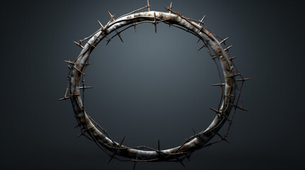 Fototapeta na wymiar Barbed wire circle