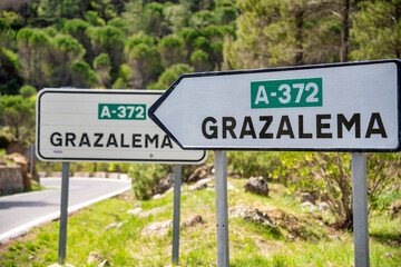 Fototapeta premium Grazalema driving directions in Andalucia, Spain.