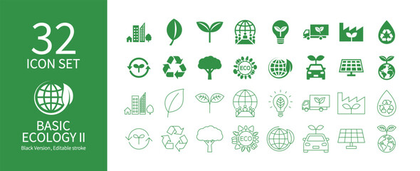 Icon set related to environment and nature