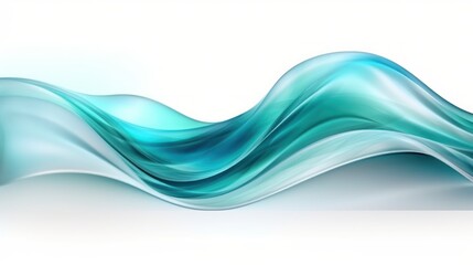 Naklejka premium Luxury futuristic 3D abstract turquoise curved background. Shine gradient illustration, minimal. Digital luxury drawing for interior design, fashion textile, wallpaper, website