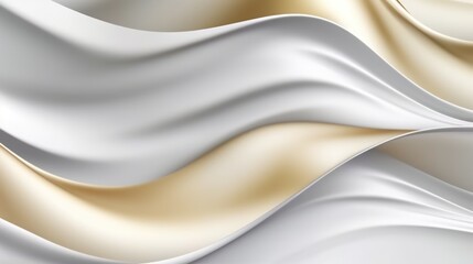 Luxury futuristic abstract gold curved background on white. Gold gradient illustration, minimal. Digital luxury drawing for interior design, fashion textile, wallpaper, website