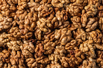Walnuts close-up. Healthy eating. Background image