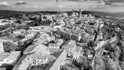 Aerial view of Volterra, a medieval city of Tuscany