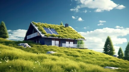 Fototapeta na wymiar Green and environmentally friendly housing concept.