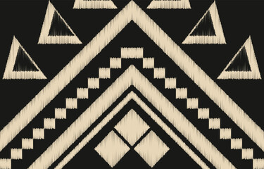 Fototapeta premium Ethnic abstract ikat art. Aztec ornament print. geometric ethnic pattern seamless color oriental. Design for background ,curtain, carpet, wallpaper, clothing, wrapping, Batik, vector illustration.