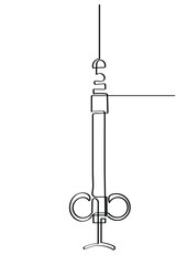  line art of tools used by dentists and orthodontists. Minimal vector art concept.
