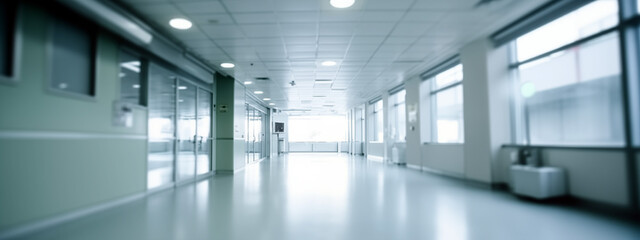 Naklejka na ściany i meble ty hospital corridor, blurred out of focus image