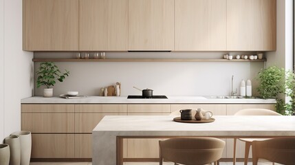 Fototapeta na wymiar modern kitchen interior in scandinavian style